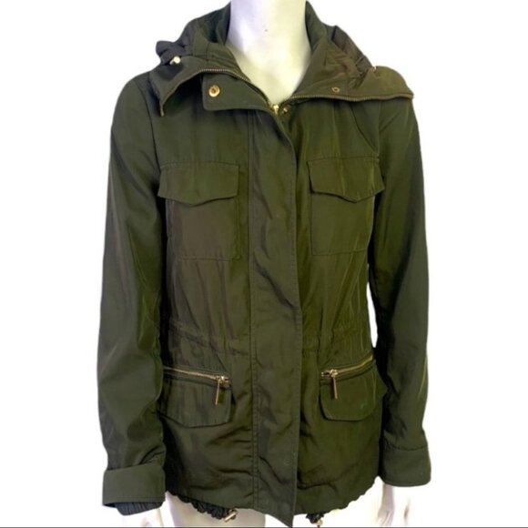 Michael KORS  green jacket with hoodie size xs - Picture 1 of 16